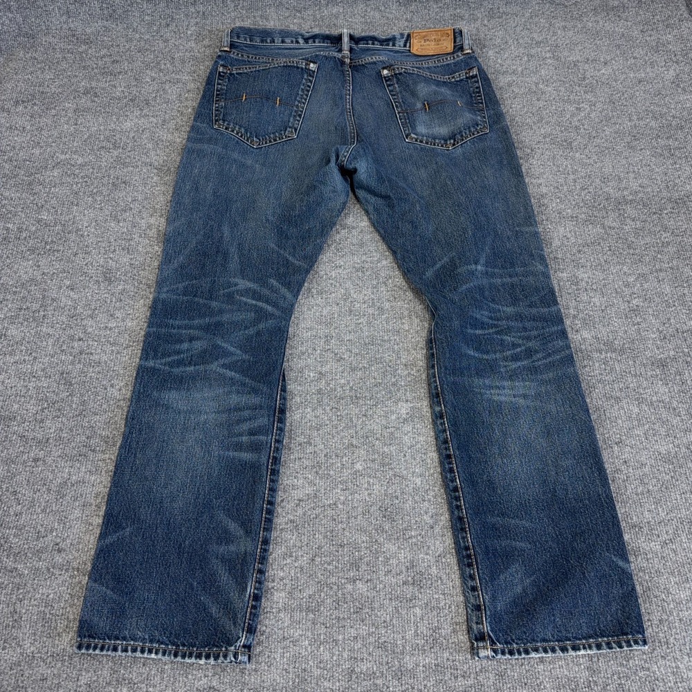 Polo Ralph Lauren Jeans Men 32x30 (FIT 34) Hampton Straight Distressed Denim‎ - Picture 12 of 14